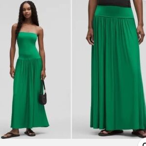 ❤️ Lululemon 2-in-1 Maxi Dress in Green Size S NWOT